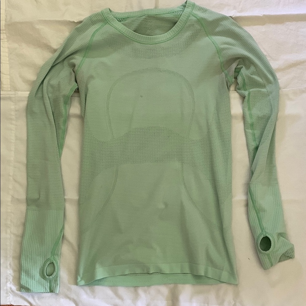 Lululemon green Long Sleeve swiftly Athletic Top